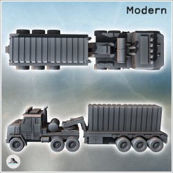 Modern Twelve-Wheel Truck with Containers in the Rear (10)