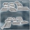 Set of modular modern urban streets with street lamps (6)
