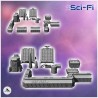 Set of futuristic Sci-Fi fortifications with barricades, missiles, and crates (9)