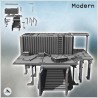 Large outpost in metal arranged containers with awnings and crates (11)