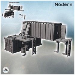 Large outpost with two arranged containers, multiple access ladders (12)