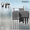 Set of containers for elevated outpost on metal stilts with access ladders (16)