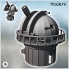 Damaged modern observatory with large telescope and circular balcony (21)