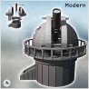 Damaged modern observatory with large telescope and circular balcony (21)