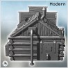 Magasin général western avec murs en rondins de bois et auvent abrité sur plateforme en bois (version futuriste) (32)