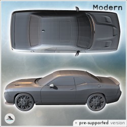 Modern Dodge Challenger car with central air intake on the hood (5)