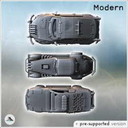 Set of three post-apocalyptic cars with bumper and improvised armor on the body (8)