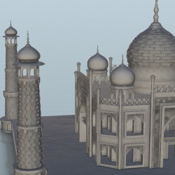 Taj Mahal Indian Mausoleum with minarets |  | Hartolia miniatures