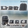 Set of accessories for urban ruins with interior furniture and wall sections (1)