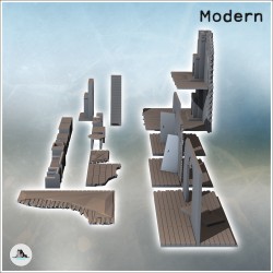 Set d'accessoires pour ruines urbaines avec meubles d'intérieurs et pans de murs (1)
