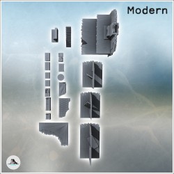 Set d'accessoires pour ruines urbaines avec meubles d'intérieurs et pans de murs (1)