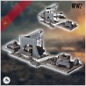 Set of three Soviet T-34 tank carcasses with house and debris (6)