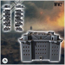 Flak tower, Blaurt I (1st generation G-Tower Flakturm VI) Anti-air bunker