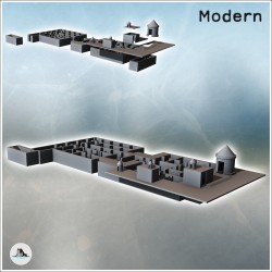 Large underground bunkers with maze of rooms and corridors, access stairs, and exterior ventilation accessories (11)