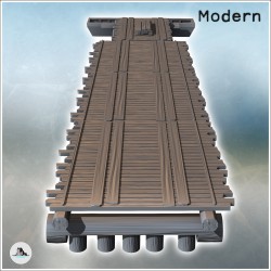 Improvised wooden log bridge with float and railway tracks (17)