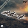 Set of three Junkers Ju 87 Stuka German dive bomber with intact and damaged versions (1)