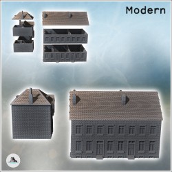 Set de maisons modernes avec annexe et cheminées (6)