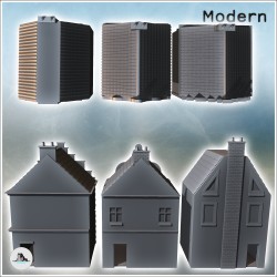 Set of Three Modern European Flemish Houses with Fireplace (10)