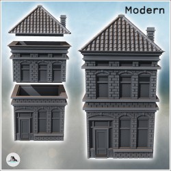 European Brick Storey House with Fireplace on Side (12)