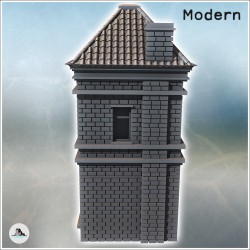 Maison européenne à étage en brique avec cheminée sur côté (12)