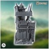 Medieval modular orc wall with orc heads and wooden towers (9)