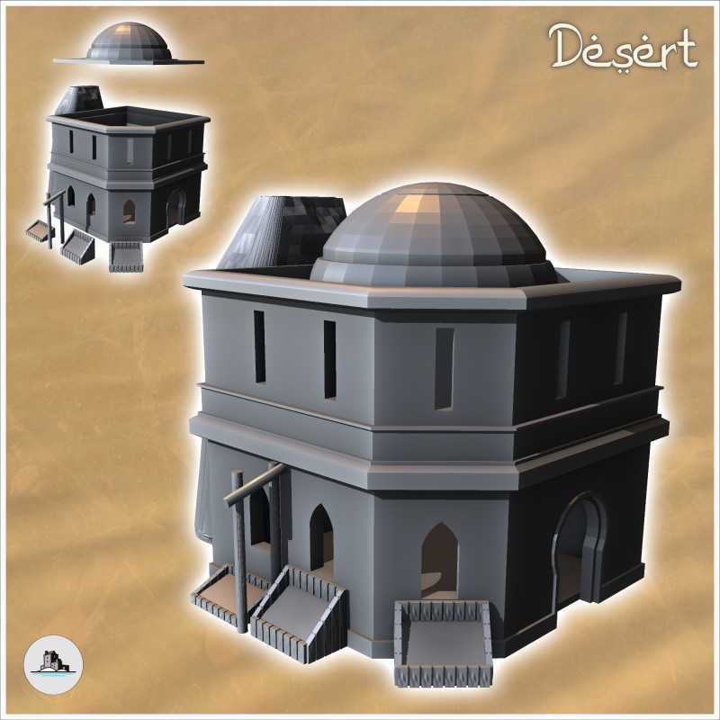 Medieval desert roof dome building with shopping baskets and floor (18)