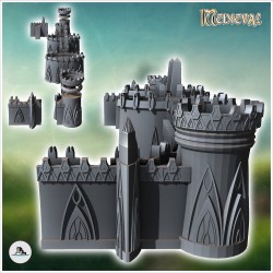 Modular Elf Great Wall with Battlement Towers (22)