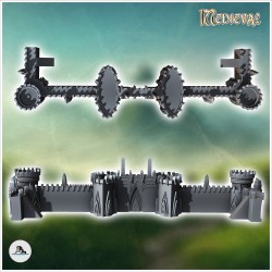 Grand muraille Elf modulaire avec tours à créneaux (22)