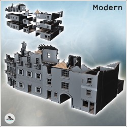 Set de maisons européennes avec balcons et arche (version en ruine) (2)