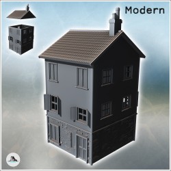 Modern two-story house with tiled roof and chimney (intact version) (3)