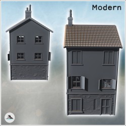 Maison moderne avec deux étages et toit en tuiles à cheminée (version intacte) (3)