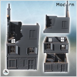 Maison moderne avec deux étages et toit en tuiles à cheminée (version en ruine) (6)