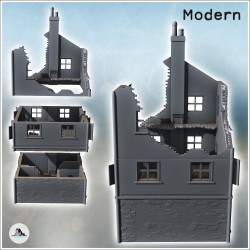 Modern two-story house with tiled roof and chimney (ruined version) (6)