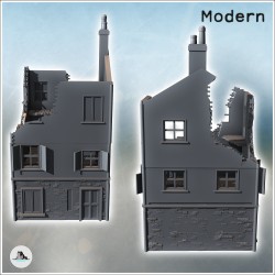 Maison moderne avec deux étages et toit en tuiles à cheminée (version en ruine) (6)