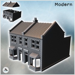 Maison européennes avec doubles fenêtres en baie et murs à l'arrière (version intacte) (9)