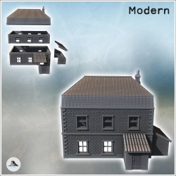 Bâtiment à briques avec deux annexes et toiture à la mansart (version intacte) (11)