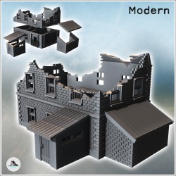 Bâtiment à briques avec deux annexes et toiture à la mansart (version en ruine) (12)