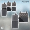Set of two large modern brick buildings with sloping roofs and double chimneys (intact version) (20)