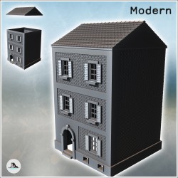 Immeuble carré en brique avec fenêtres à volets et deux étages (version intacte) (31)