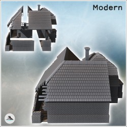 Large modern mansion with angled roof and central annex with chimney (destroyed version) (40)
