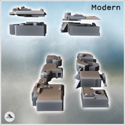 Set de sept bunkers militaires avec différentes configurations (6)