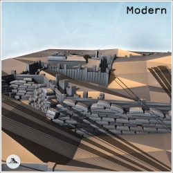Grand set de fortifications avec tranchées, bunkers et digues de plages (11)
