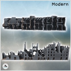 Set de huit immeubles modernes en ruine avec cheminées (13)