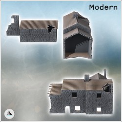 Set of Stone Farm Buildings with Tile Roof (20)
