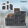 Set of three stone multi-storey buildings with side staircase (23)