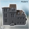 Set de trois immeubles en pierre à étages avec escalier sur côté (23)