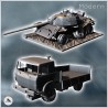 Set of destroyed vehicles with utility truck and Soviet T-55 tank (3)