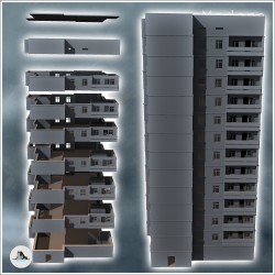 Set modulaire d'immeubles modernes en béton à étages (5)