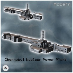 Centrale nucléaire de Tchernobyl avec réacteur ouvert après explosion (7)