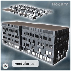 Set d'immeubles modernes modulaires à étages (10)